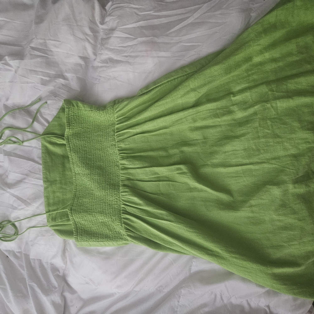 Old Navy Strapless Dress in Lime Green